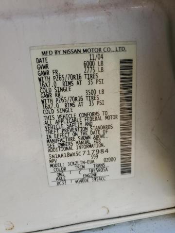 5N1AR18WX5C717984 - 2005 NISSAN PATHFINDER LE 白色 照片 13