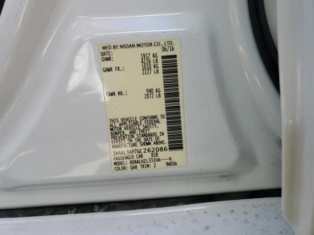 1N4AL3AP7GC262086 - 2016 NISSAN ALTIMA 2.5 WHITE photo 12