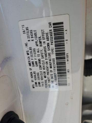 19UUB2F71FA024999 - 2015 ACURA TLX ADVANCE WHITE photo 12
