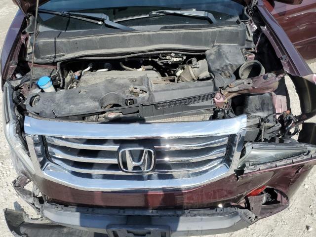 5FNYF4H67EB042496 - 2014 HONDA PILOT EXL MAROON photo 12