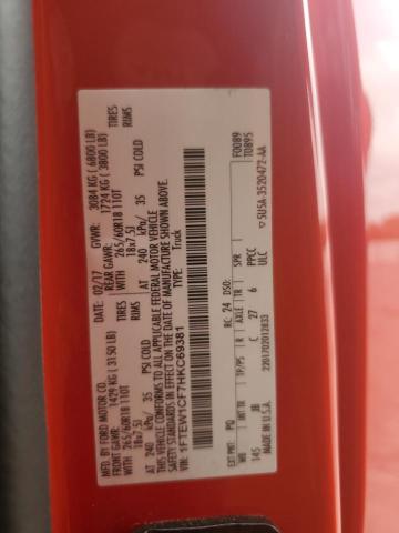 1FTEW1CF7HKC69381 - 2017 FORD F150 SUPERCREW RED photo 12