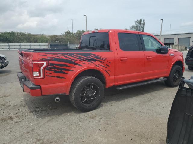 1FTEW1CF7HKC69381 - 2017 FORD F150 SUPERCREW RED photo 3