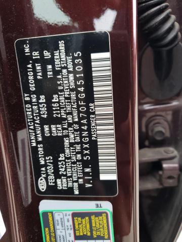 5XXGN4A70FG451035 - 2015 KIA OPTIMA EX BURGUNDY photo 12