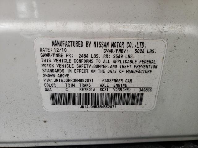 JN1AJ0HR3BM852071 - 2011 INFINITI EX35 BASE Սպիտակ լուսանկար 13