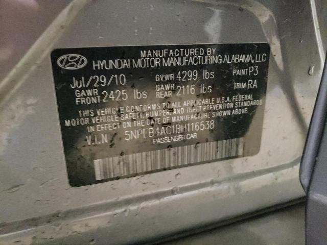 5NPEB4AC1BH116538 - 2011 HYUNDAI SONATA GLS GRAY photo 12