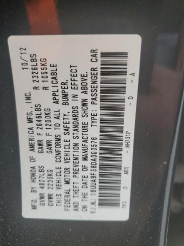 19UUA9F58DA000576 - 2013 ACURA TL TECH BLACK photo 12