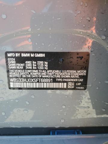 WBS33HJ0XSFT68891 - 2025 BMW M3 COMPETITION GRAY photo 13