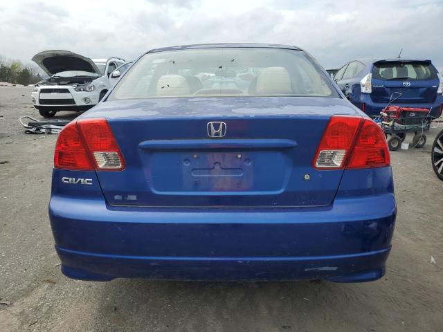2HGES163X5H604666 - 2005 HONDA CIVIC DX VP Mavi foto 6
