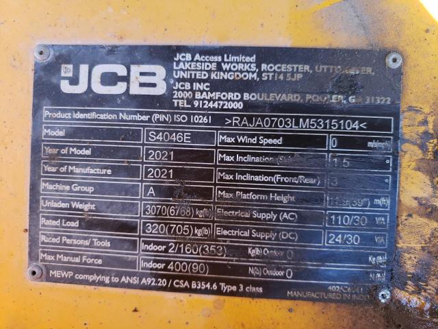 RAJA0703LM5315104 - 2022 JCB SCISSOR YELLOW photo 9