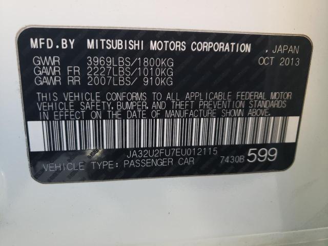 JA32U2FU7EU012115 - 2014 MITSUBISHI LANCER ES/ES SPORT WHITE photo 12