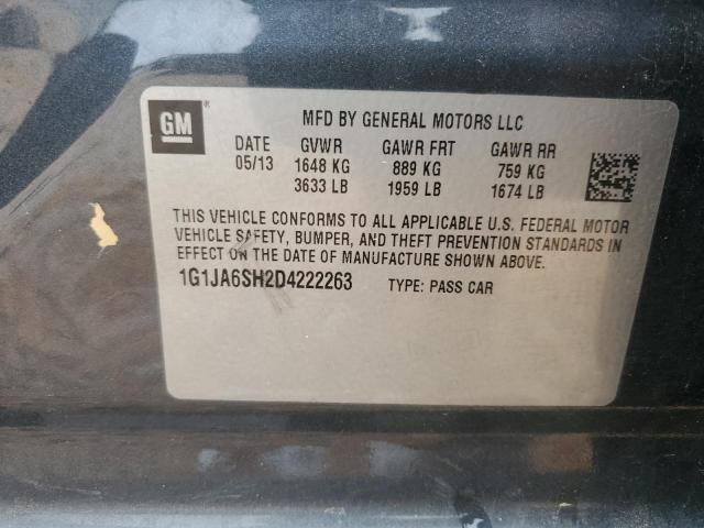 1G1JA6SH2D4222263 - 2013 CHEVROLET SONIC LS GRAY photo 12