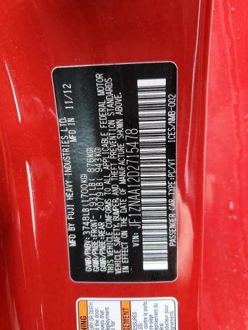 JF1ZNAA12D2715478 - 2013 TOYOTA SCION FR-S 红色 照片 13