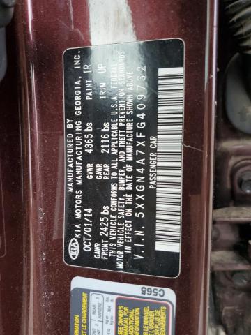 5XXGN4A7XFG409732 - 2015 KIA OPTIMA EX BURGUNDY photo 13