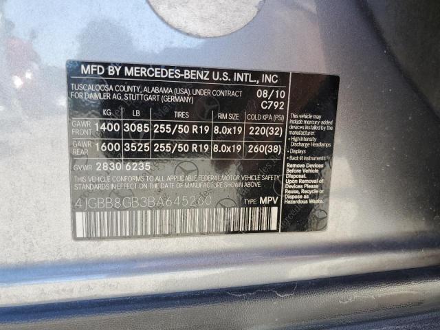 4JGBB8GB3BA645260 - 2011 MERCEDES-BENZ ML 350 4MATIC GRAY photo 13
