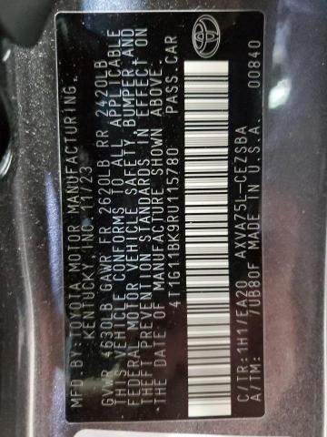 4T1G11BK9RU115780 - 2024 TOYOTA CAMRY SE NIGHT SHADE CHARCOAL photo 12