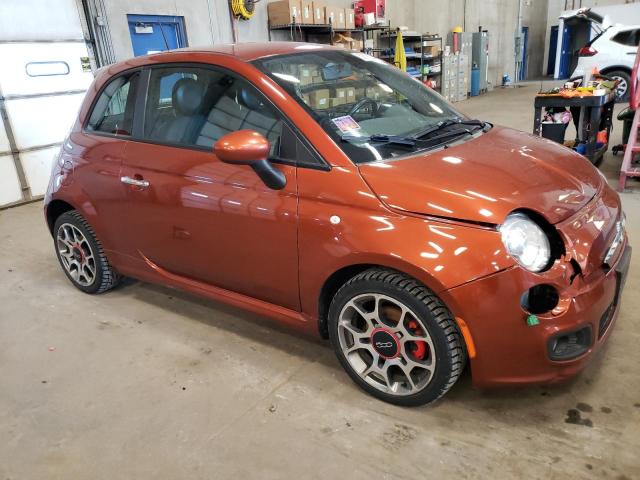 3C3CFFBR6CT385442 - 2012 FIAT 500 SPORT ORANGE photo 4