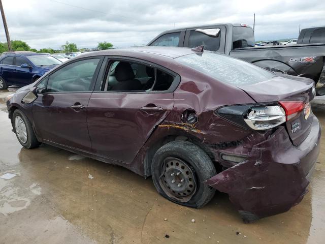 3KPFK4A76JE179029 - 2018 KIA FORTE LX BURGUNDY photo 2