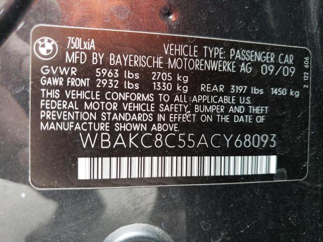 WBAKC8C55ACY68093 - 2010 BMW 750 LI XDRIVE BLACK photo 12