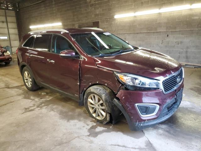 5XYPGDA36HG318656 - 2017 KIA SORENTO LX BURGUNDY photo 4