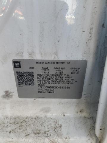 1G1JG6SB2K4143635 - 2019 CHEVROLET SONIC WHITE photo 12