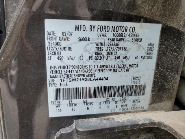 1FTSW21R28EA44404 - 2008 FORD F250 SUPER DUTY CHARCOAL photo 12