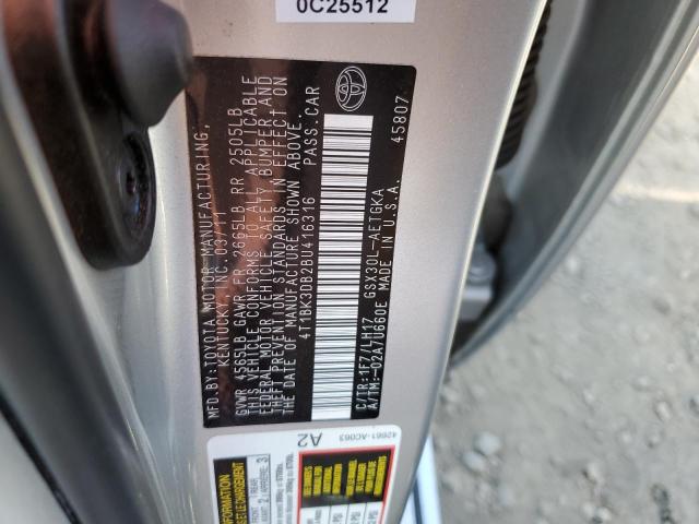 4T1BK3DB2BU416316 - 2011 TOYOTA AVALON BASE 银色 照片 12