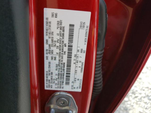 1FMCU0H60LUB16656 - 2020 FORD ESCAPE SEL RED photo 13