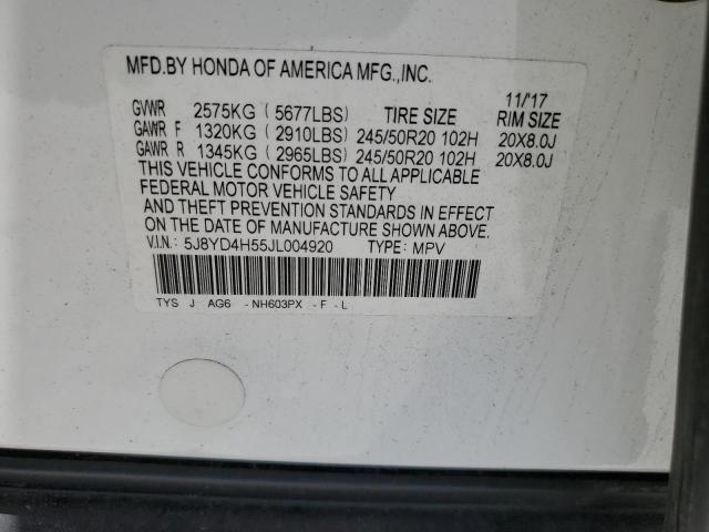 5J8YD4H55JL004920 - 2018 ACURA MDX TECHNOLOGY WHITE photo 13