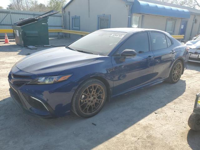 4T1T11BKXPU102886 - 2023 TOYOTA CAMRY SE NIGHT SHADE BLUE photo 1
