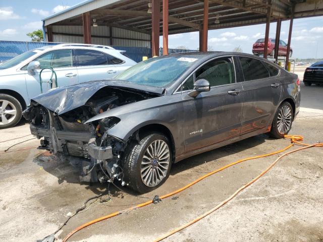 3FA6P0RU9HR360378 - 2017 FORD FUSION TITANIUM HEV GRAY photo 1