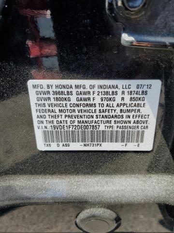 19VDE1F72DE007857 - 2013 ACURA ILX 20 TECH BLACK photo 12