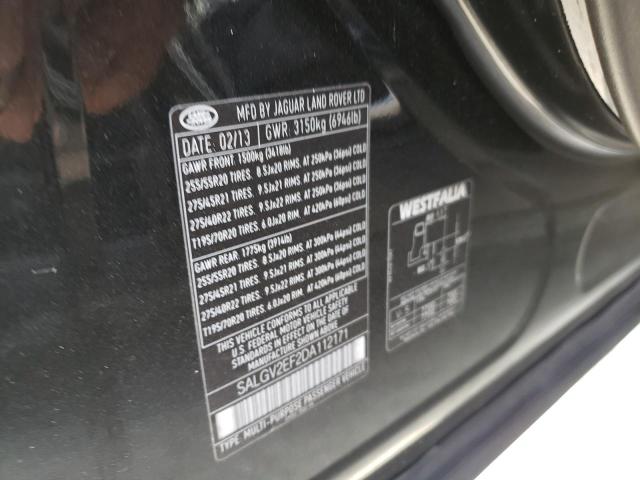 SALGV2EF2DA112171 - 2013 LAND ROVER RANGE ROVE AUTOBIOGRAPHY BLACK photo 13