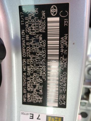 JTDKARFP7H3057465 - 2017 TOYOTA PRIUS PRIM 银色 照片 12