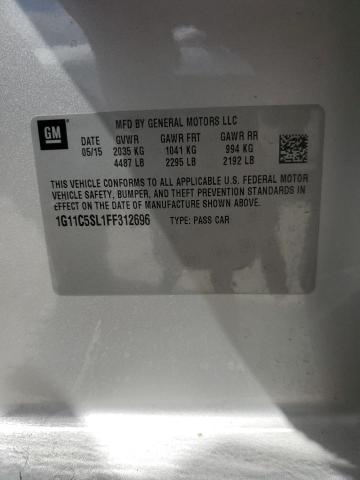 1G11C5SL1FF312696 - 2015 CHEVROLET MALIBU 1LT SILVER photo 12