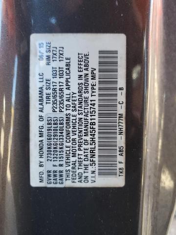 5FNRL5H45FB115741 - 2015 HONDA ODYSSEY EX CHARCOAL photo 13