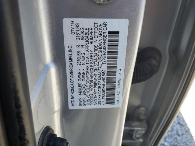 19UUB1F58LA003880 - 2020 ACURA TLX TECHNOLOGY 银色 照片 12