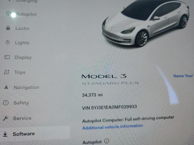 5YJ3E1EA0MF029933 - 2021 TESLA MODEL 3 WHITE photo 9