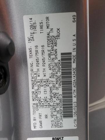 5TFJX4GN0FX038613 - 2015 TOYOTA TACOMA DOUBLE CAB PRERUNNER SILVER photo 12