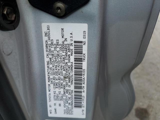 5TETX22N06Z203766 - 2006 TOYOTA TACOMA ACCESS CAB ვერცხლისფერი ფოტო 13