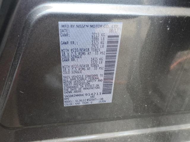 5N1DR2MM8HC914213 - 2017 NISSAN PATHFINDER S Boz foto 13