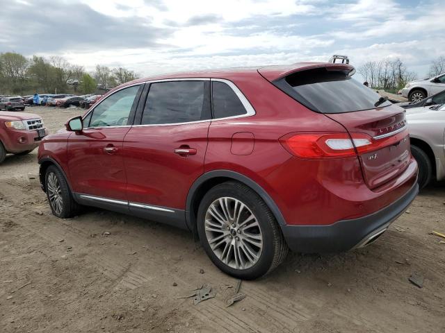 2LMTJ8LR9GBL61092 - 2016 LINCOLN MKX RESERVE RED photo 2