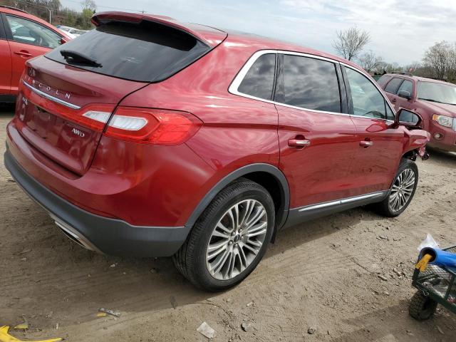 2LMTJ8LR9GBL61092 - 2016 LINCOLN MKX RESERVE 红色 照片 3
