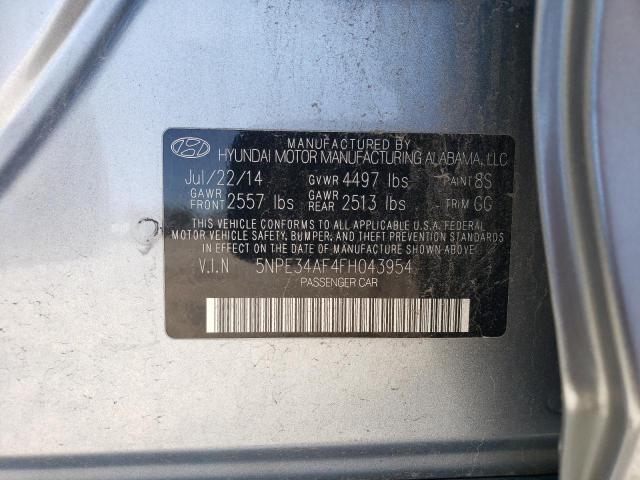 5NPE34AF4FH043954 - 2015 HYUNDAI SONATA SPORT SILVER photo 12