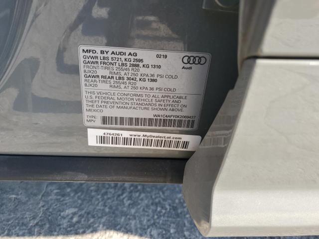 WA1C4AFY0K2069437 - 2019 AUDI SQ5 PRESTIGE GRAY photo 13