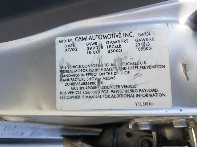 2CNBE634886900860 - 2003 CHEVROLET TRACKER LT SILVER photo 10