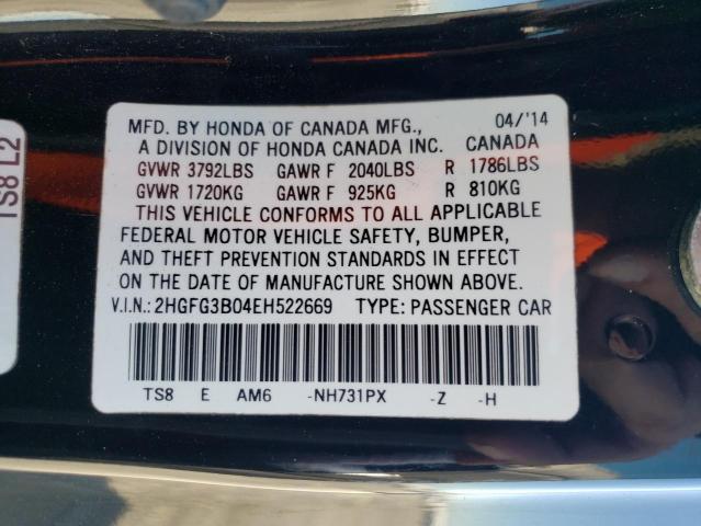 2HGFG3B04EH522669 - 2014 HONDA CIVIC EXL Qara foto 13