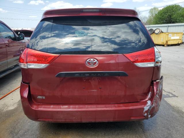 5TDZK3DC1DS287911 - 2013 TOYOTA SIENNA RED photo 6