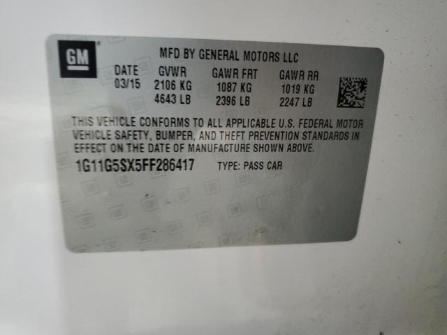 1G11G5SX5FF286417 - 2015 CHEVROLET MALIBU LTZ 白色 照片 12