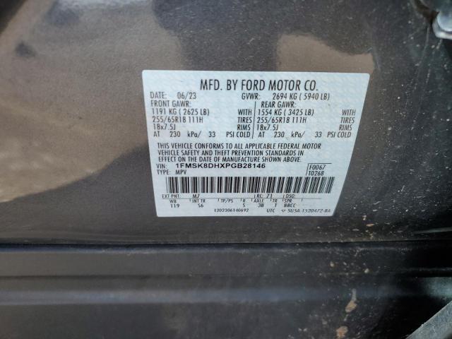 1FMSK8DHXPGB28146 - 2023 FORD EXPLORER XLT GRAY photo 14