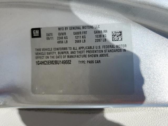 1G4HC5EM2BU149682 - 2011 BUICK LUCERNE CXL SILVER photo 12